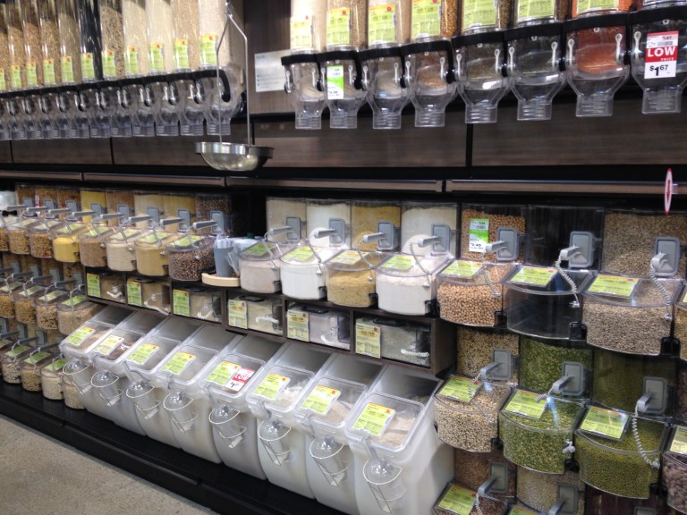 Earth Fare's bulk section is seemingly endless!