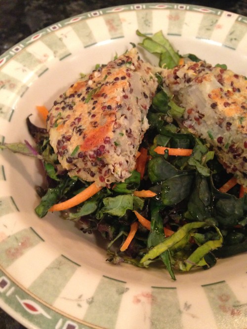 Quinoa Burger with Kale Salad